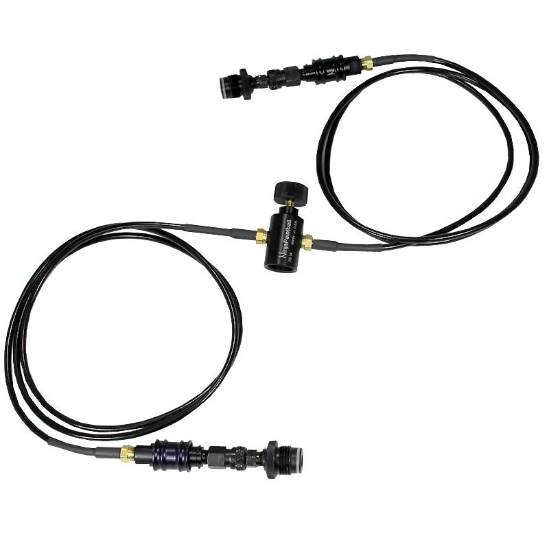 Ninja Paintball Dual Line MicroBore Remote Hose w/ Slide Checks