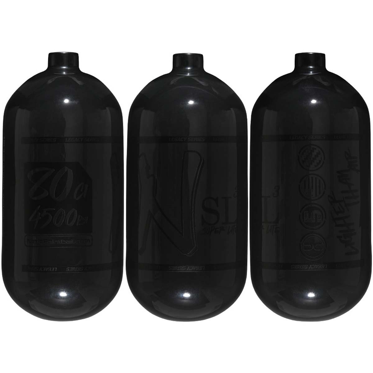 Ninja SL3 Blackout Air Tank 80ci 4500psi all sides view