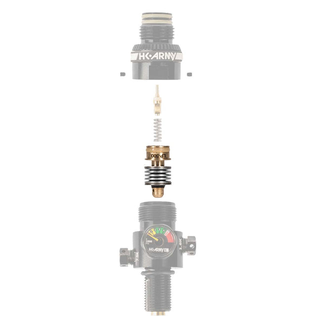 Diagram of HK Army LP3 Regulator Piston 250-300psi for HK Army paintball and airsoft tank adjustments with complete regulator parts