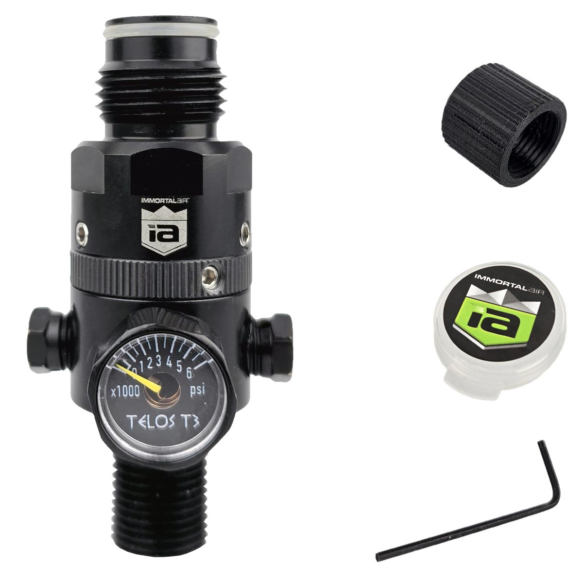 Immortal Air Telos T3 4500psi Regulator Black