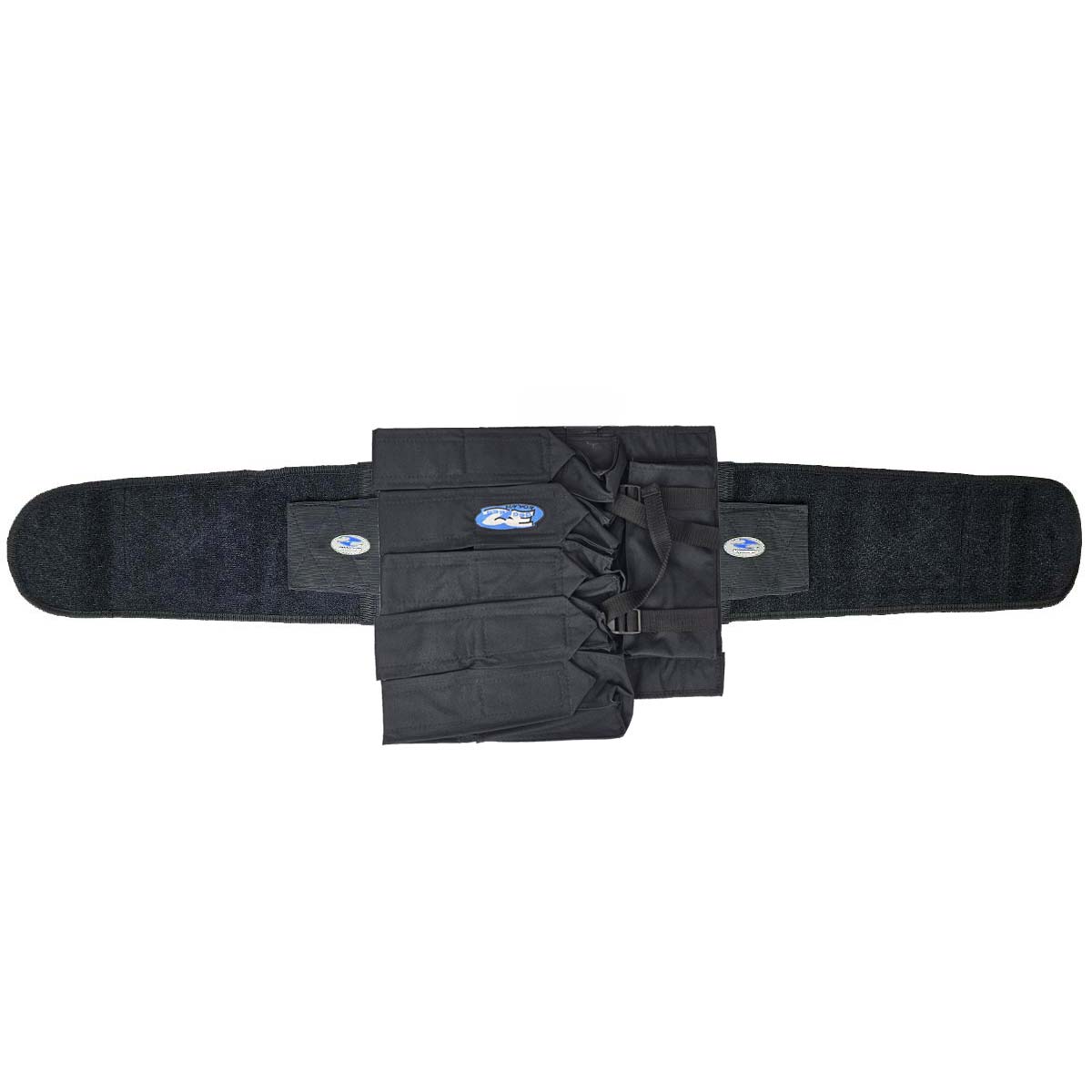 32D Paintball Harness 5 pods to the left and tank pouch to right with belt installed