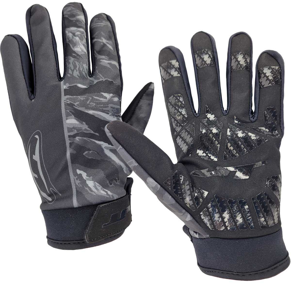 JT Flex Grip Paintball Gloves Black Grey front and back