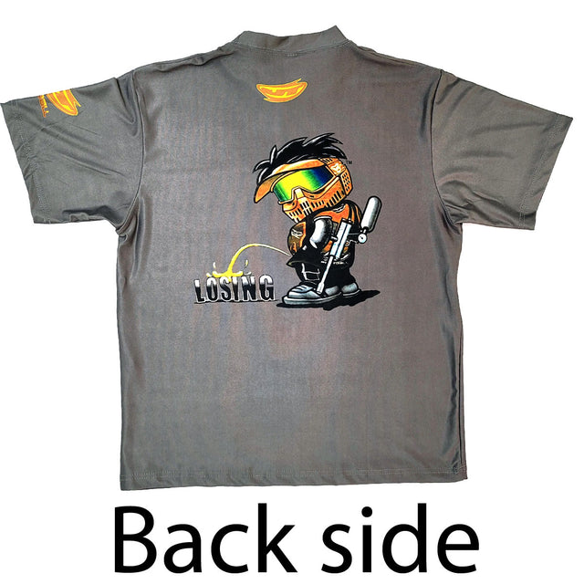 JT Paintball Stretchy Soft T-Shirt Losing Sucks Grey