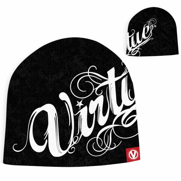 Virtue Script Beanie Black/White