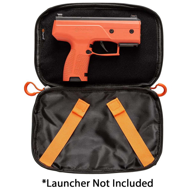 Inside view Byrna Waist Or Shoulder Pack Gen 2 Black open with pistol inside for less lethal pistol carry