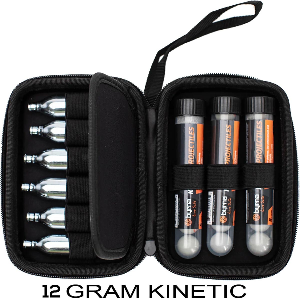 Byrna 12 Gram Carry Case With .68 Caliber Kinetic Rounds
