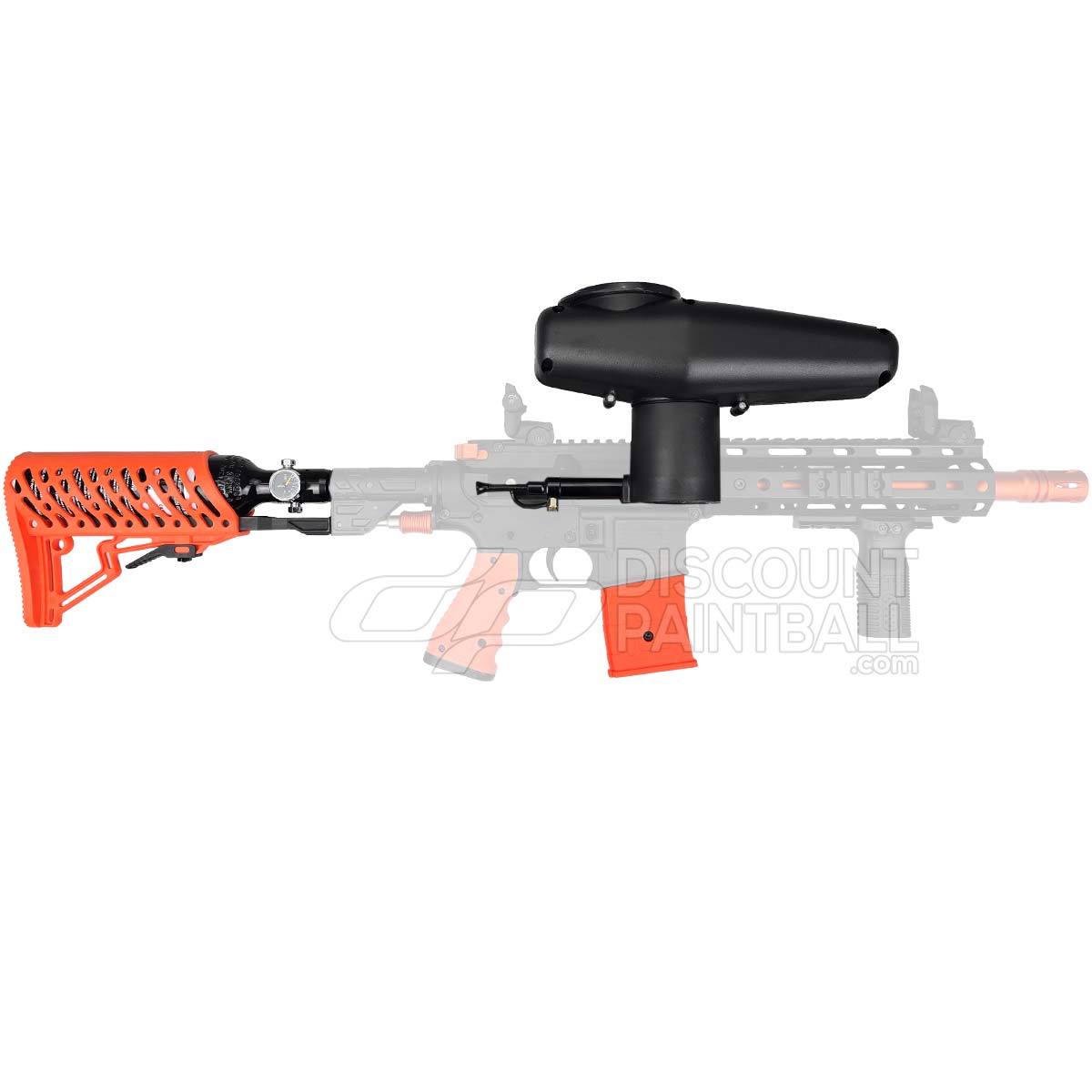 Faded picture showing Byrna Mission 4 Flex Fuel Conversion Kit installed