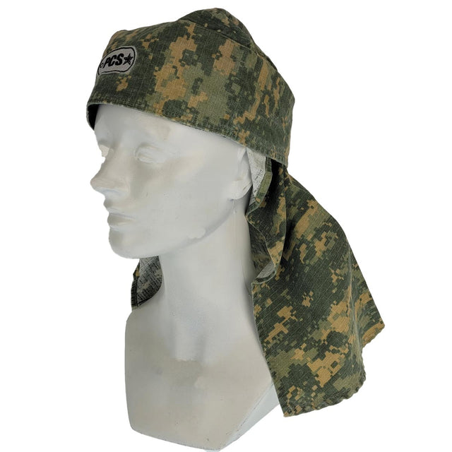 PCS Headwrap Universal Camo on mannequin head