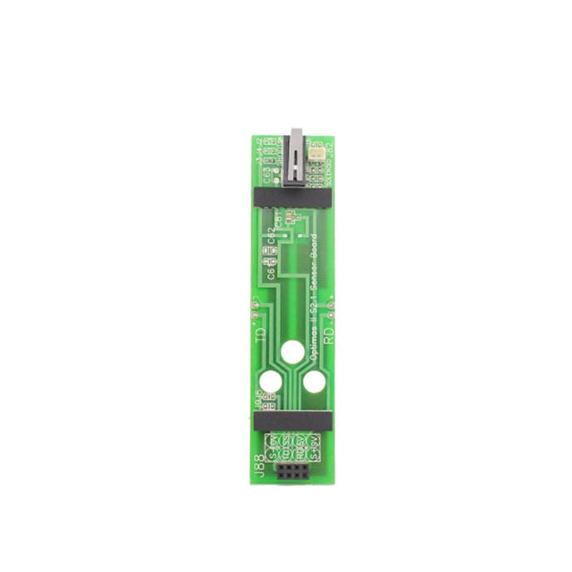 Green electronic circuit board on a white background