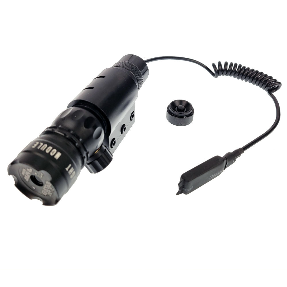 TSI Optics Green Laser Deluxe Kit Barrel and Rail Mount Ultra Bright with remote attached