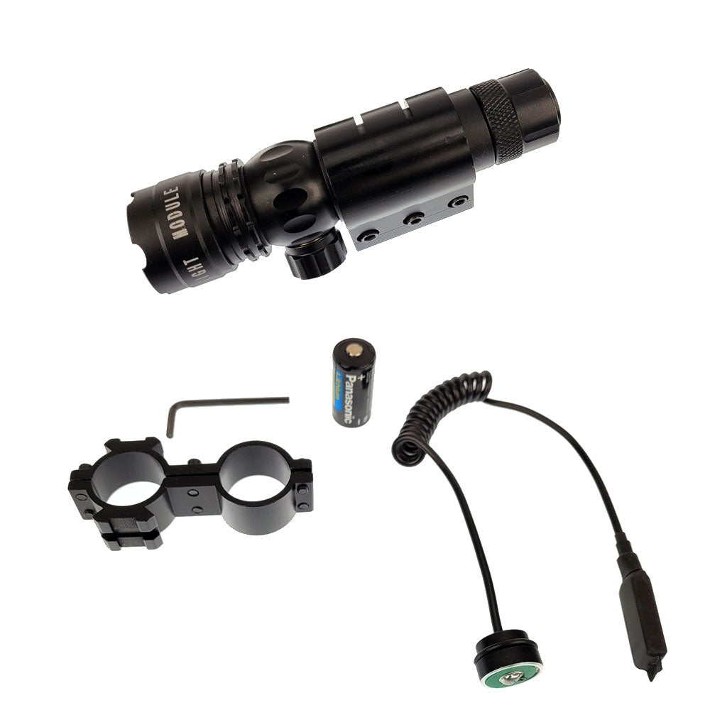 TSI Optics Green Laser Deluxe Kit Barrel and Rail Mount Ultra Bright with mount, remote and battery