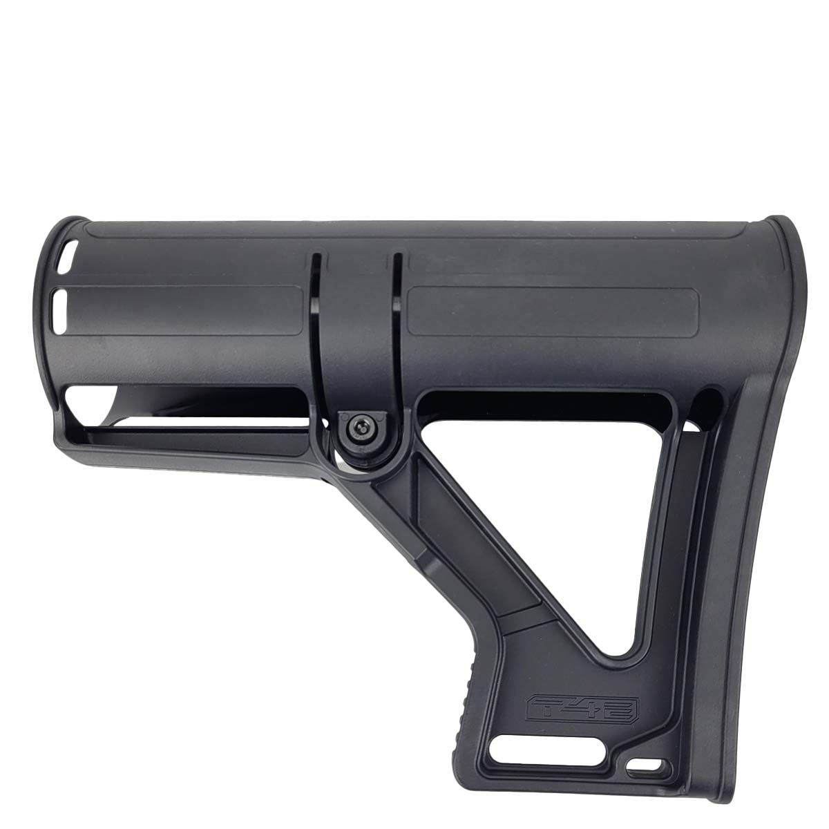 Black replacement T4E TC68 Bottle stock for 2" diameter tanks on a white background.