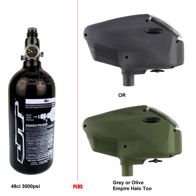 Empire Halo Too grey and halo too green and JT 48ci 3000psi Tank Black