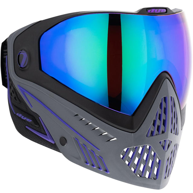 Purple Grey Black Dye I5 Paintball Mask Barney with mirror lens