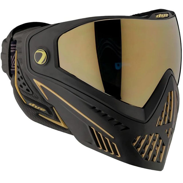 Dye I5 Paintball Mask Onyx Black Gold 2.0 with gold mirror lens