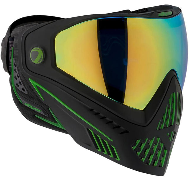 Green and Black Dye I5 Paintball Mask Emerald 2.0 with mirror lens