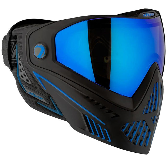 Black and Blue Dye I5 Paintball Mask Storm 2.0 front angle