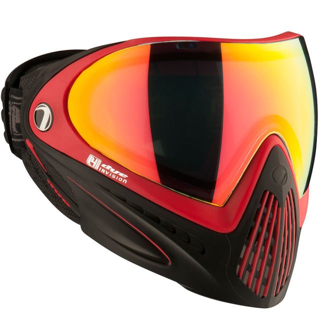 Red and black with a red orange lens Dye i4 Pro Paintball Goggle Black Red Meltdown