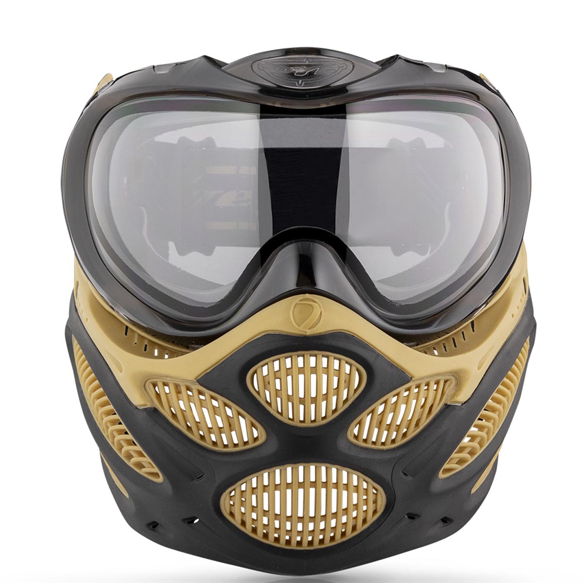Black and yellow Dye I3 Pro Paintball Goggle Heritage Gold on a white background