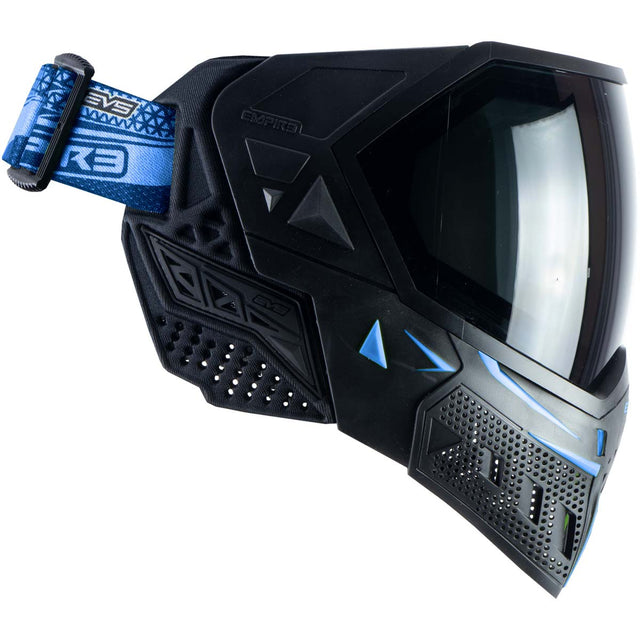 Empire EVS Paintball Mask Black Navy Blue with Extra Lens