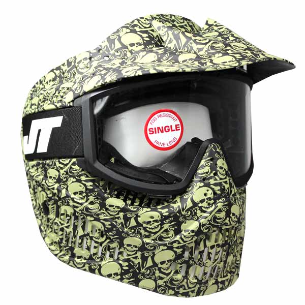 JT Elite Alpha Limited Edition Single Lens Paintball Goggles Olive Skull