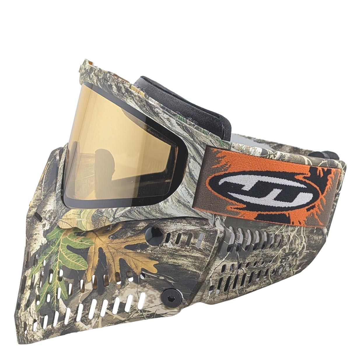 JT Realtree Edge Proflex Goggle with Woven Strap and Hi Viz Lens no visor on a white background