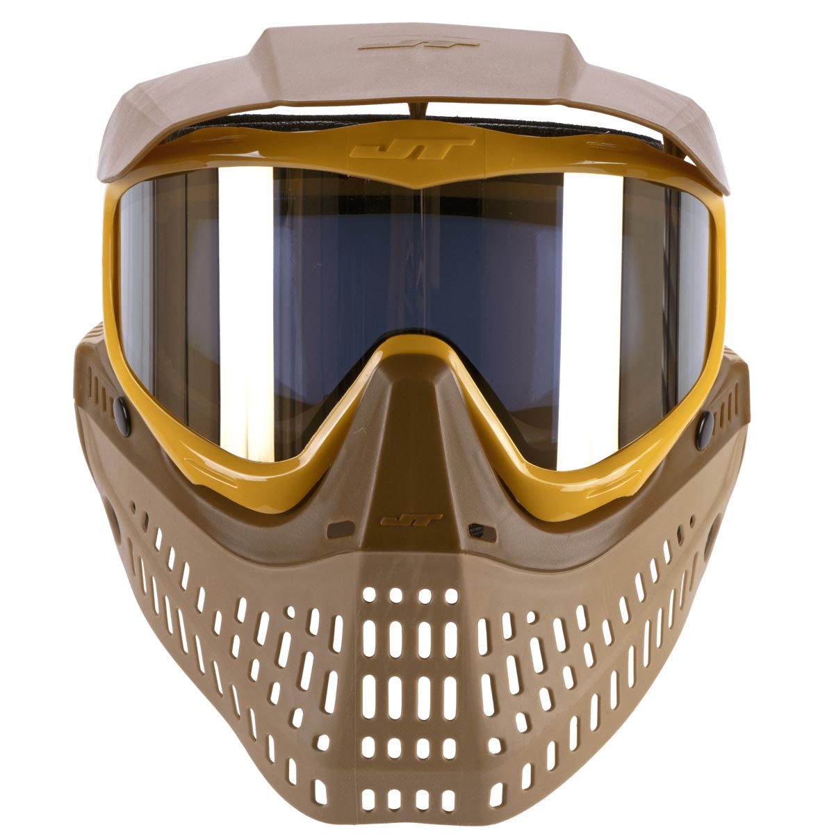 JT Proflex LE Thermal Paintball Goggles Brown Tan Gold Mirror