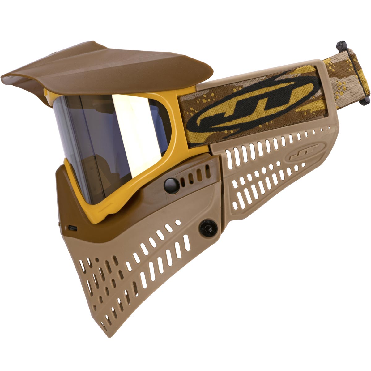 JT Proflex LE Thermal Paintball Goggles Brown Tan Gold Mirror