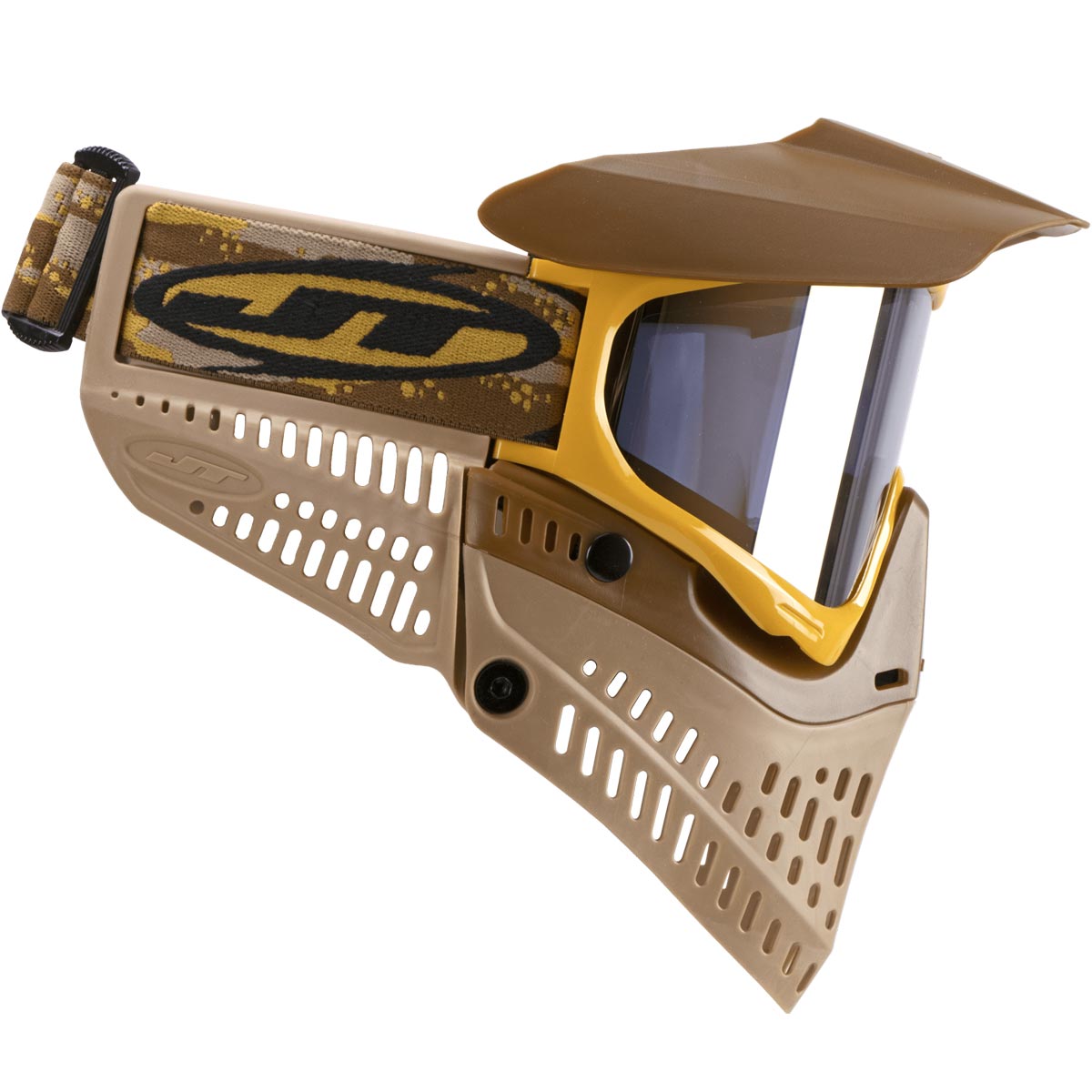 JT Proflex LE Thermal Paintball Goggles Brown Tan Gold Mirror