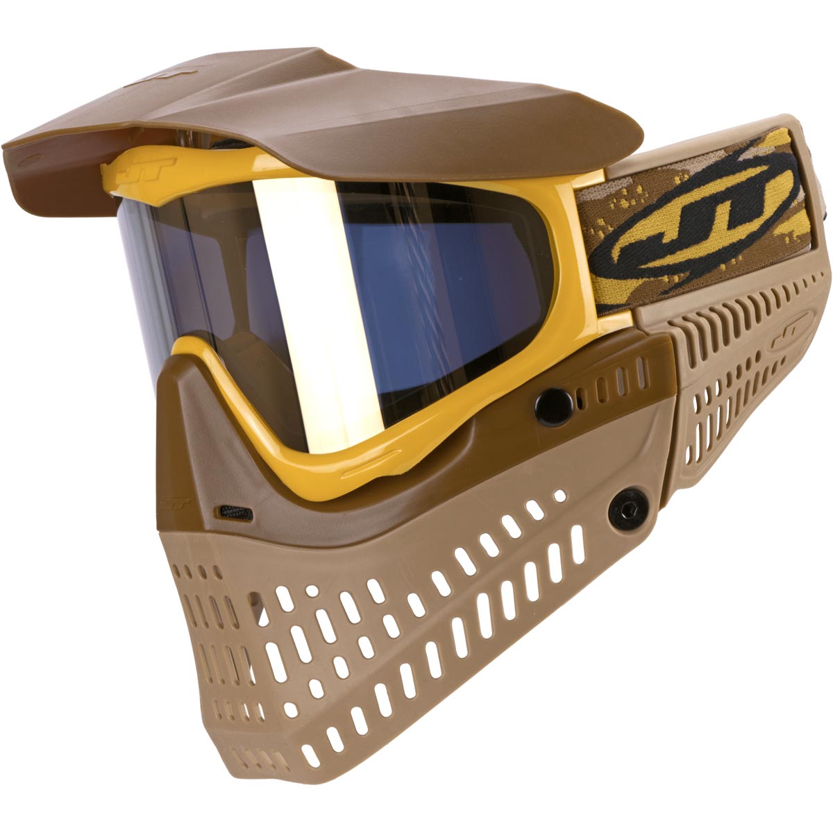 JT Proflex LE Thermal Paintball Goggles Brown Tan Gold Mirror
