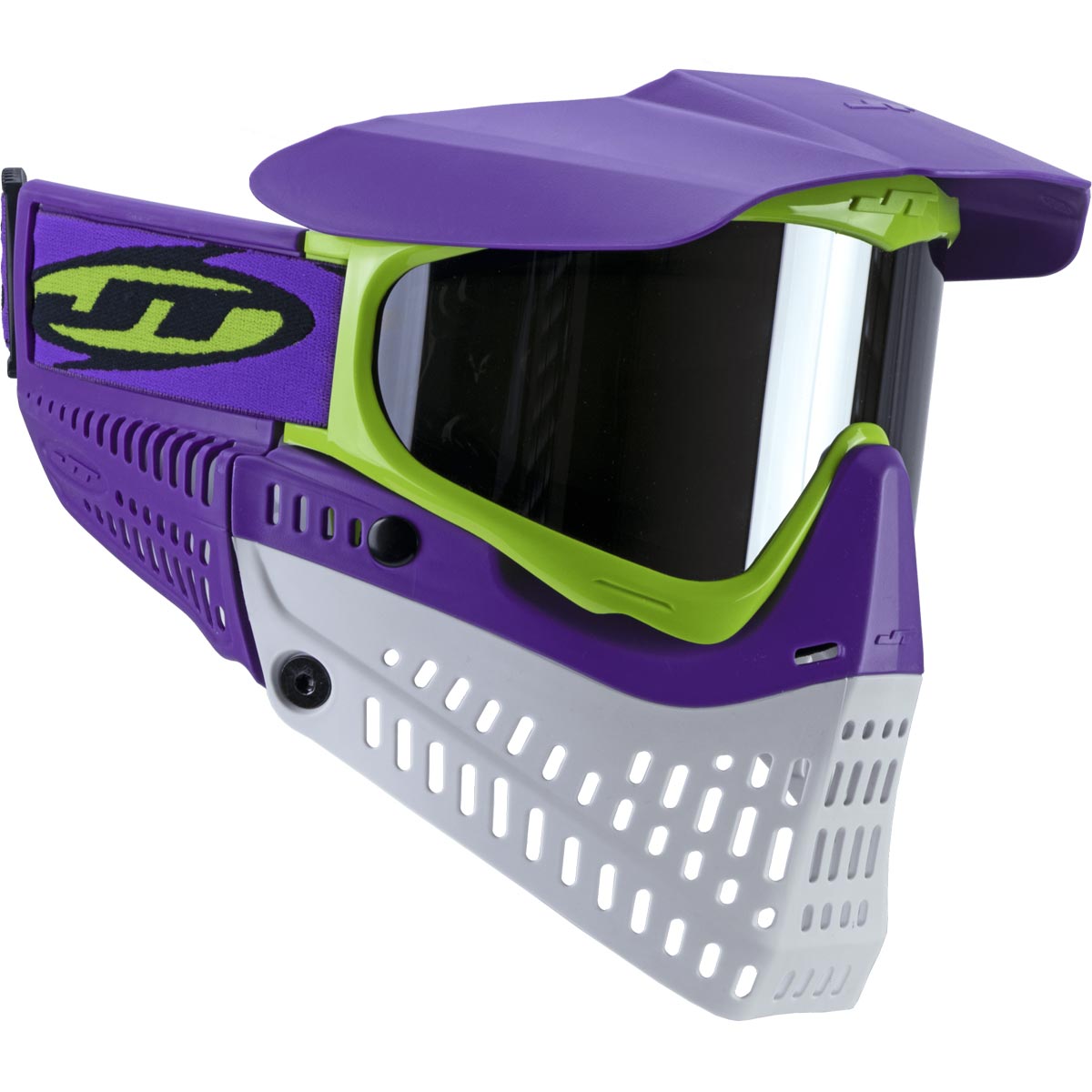 JT Proflex LE Thermal Paintball Goggles Purple Lime White Chrome