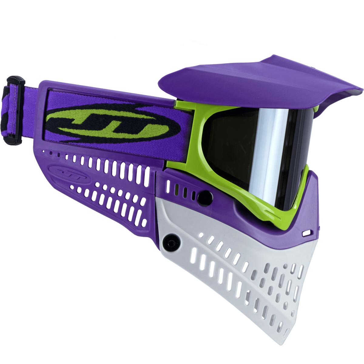 JT Proflex LE Thermal Paintball Goggles Purple Lime White Chrome