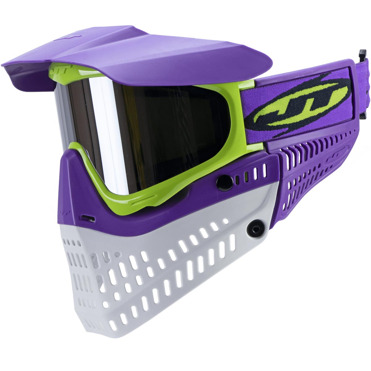 JT Proflex LE Thermal Paintball Goggles Purple Lime White Chrome