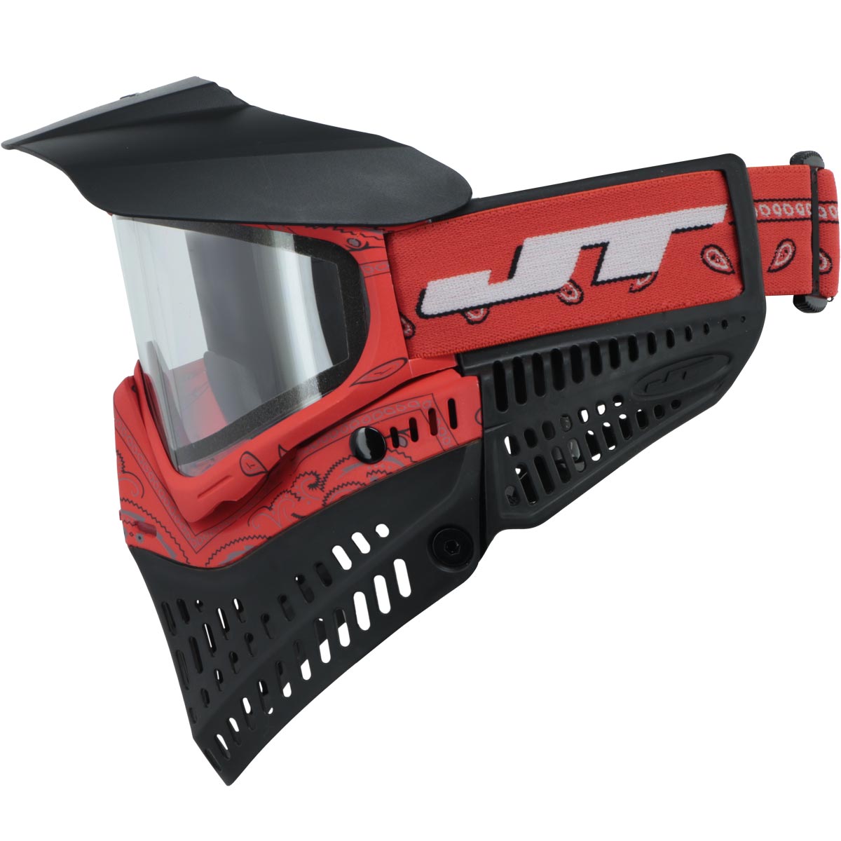 JT ProFlex Bandana Goggle LE Red with clear lens side view