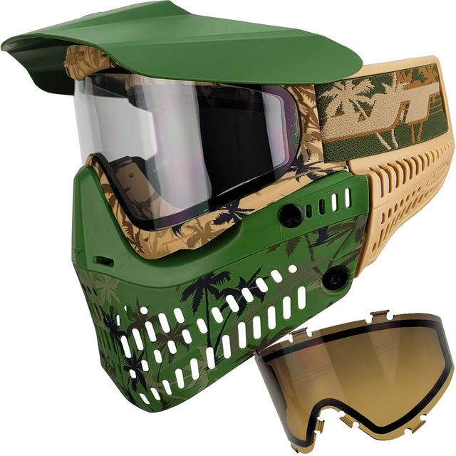JT Proflex LE Goggle Palm Tree w Clear & Bronze Gradient Lens green and tan goggle with extra lens