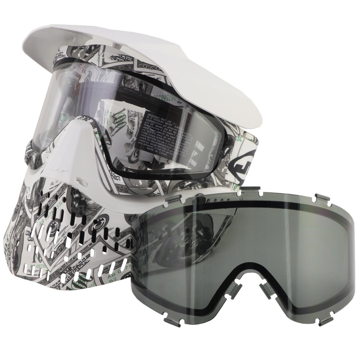 JT ProFlex 100 Dollar Bill Goggle LE with Extra Lens in smoke