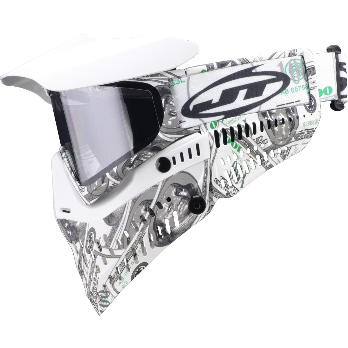 JT ProFlex 100 Dollar Bill Goggle LE with clear lens side view