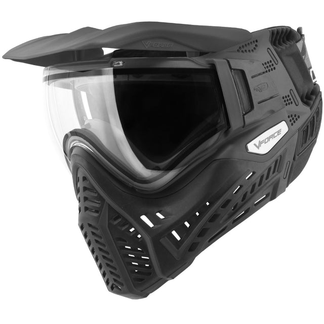 Right side angle VForce Profiler 2.0 Paintball Goggle Black with black visor