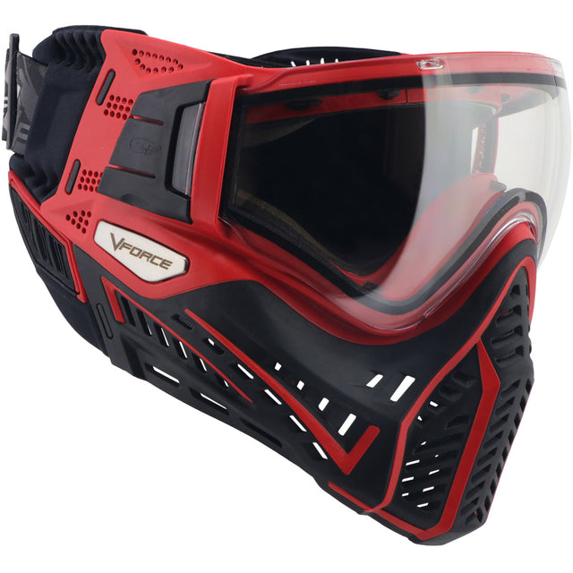Left side angle VForce Profiler 2.0 Paintball Goggle Black Red