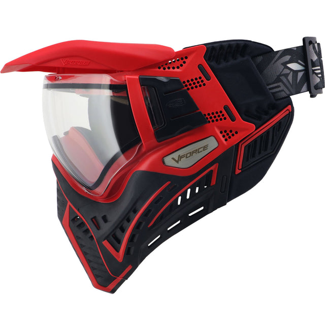 Right side VForce Profiler 2.0 Paintball Goggle Black Red on a white background