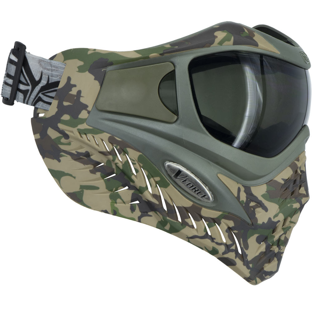 VForce Grill SE Woodlands Camo Mask w Smoke and Clear Lens