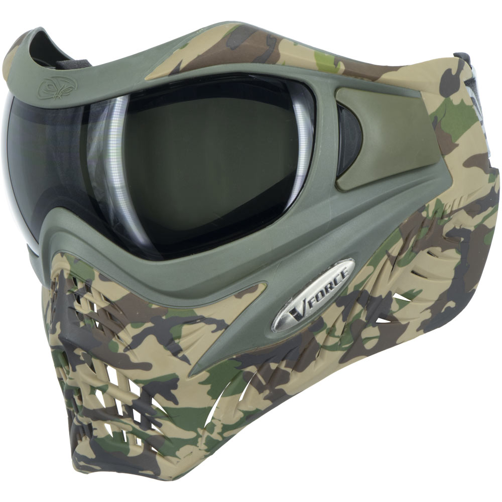 VForce Grill SE Woodlands Camo Mask w Smoke and Clear Lens
