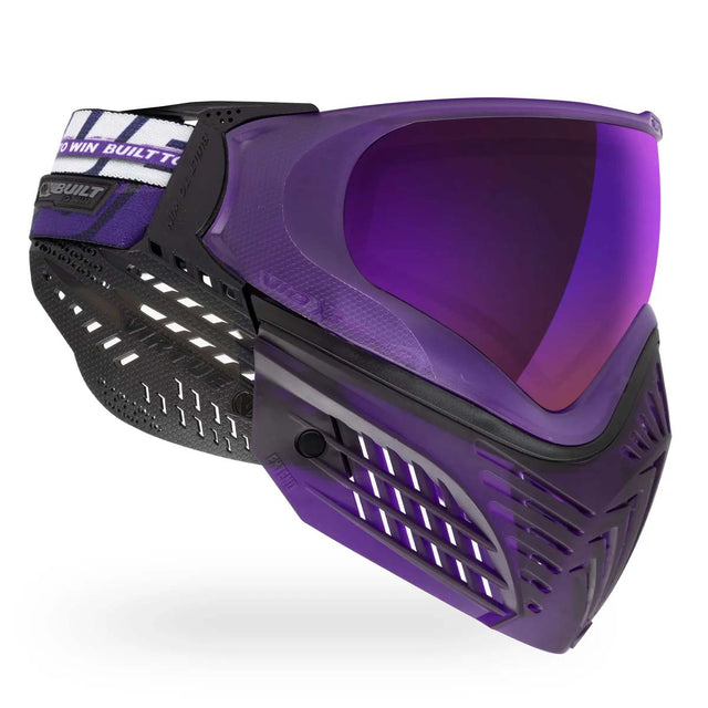 Right side of Virtue VIO X6 Goggle Purple Storm with dark ears installed