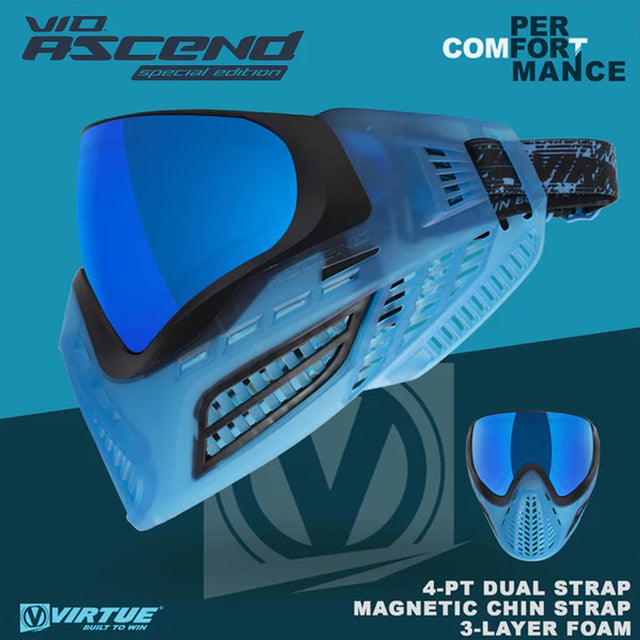 Virtue VIO Ascend Goggle Black Cyan SE for paintball graphic