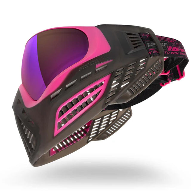 Virtue VIO Ascend Goggle Black Pink SE tilted side view on a white background