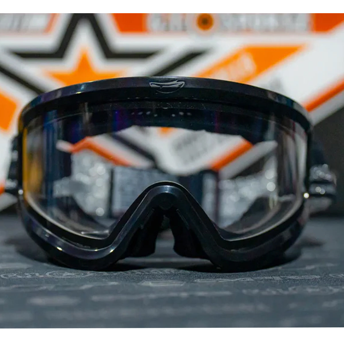 JT QLS Goggle Frame with Lens and Strap Black front view