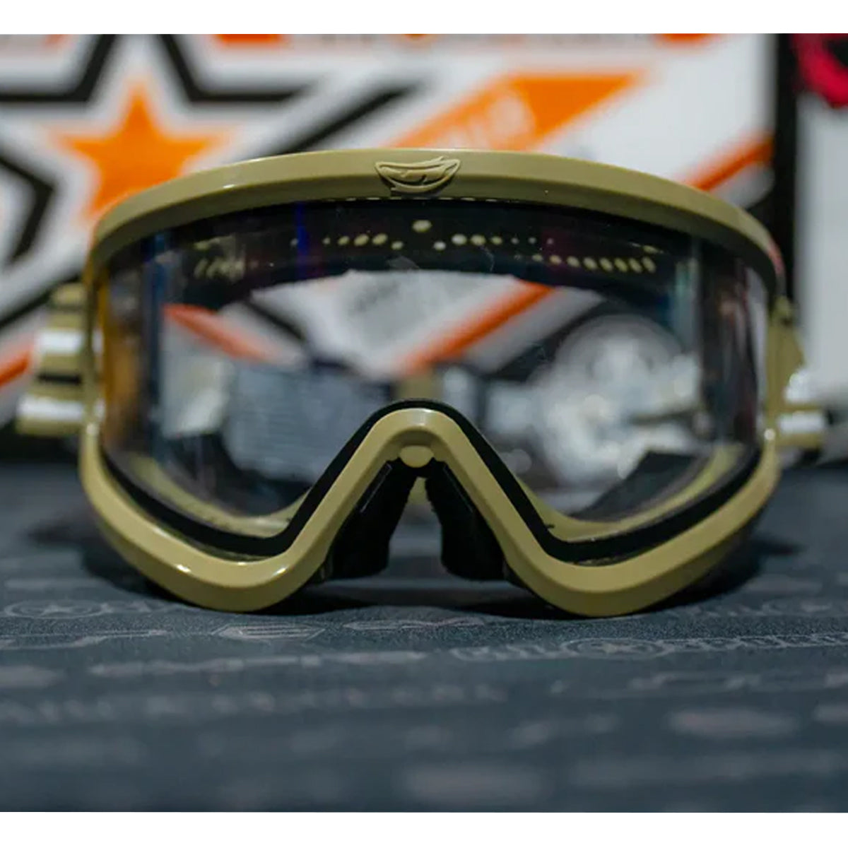 JT QLS Goggle Frame with Lens and Strap Olive front view