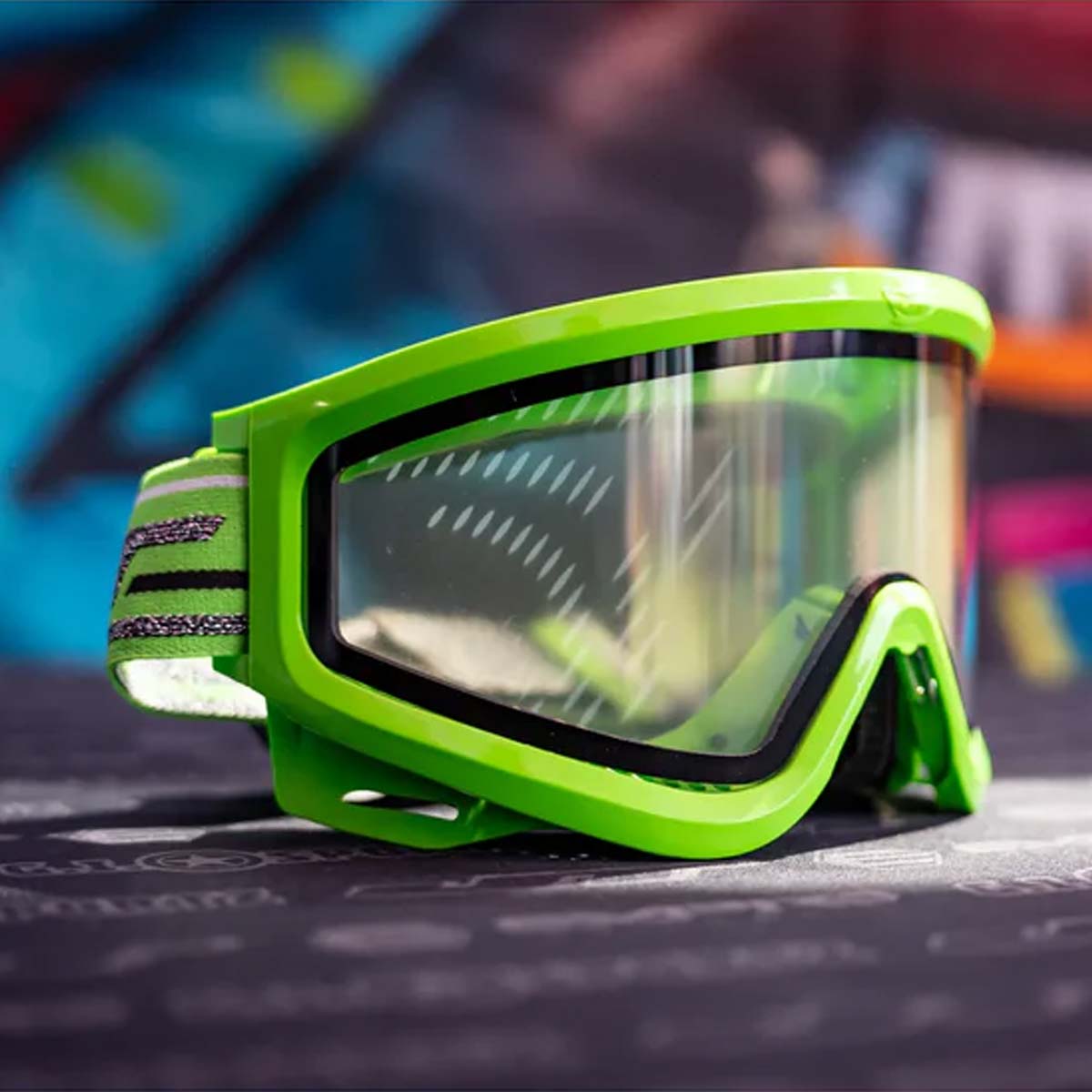 Right angle JT QLS Goggle Frame w Lens and Strap Lime Green replacement lens JT paintball goggle