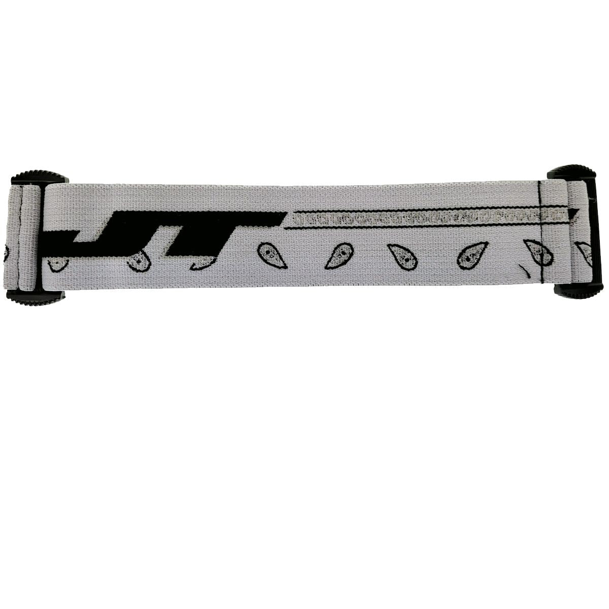 JT ProFlex Woven Goggle Strap Bandana White with black details