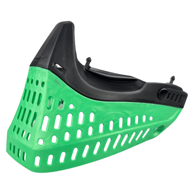 JT Proflex Goggle Skirt Bottom Black Liquid Metal Green on a white background